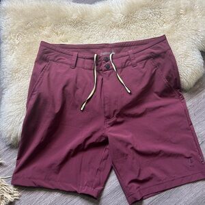 Smartwool Men's Maroon Shorts with Yellow Drawstring new